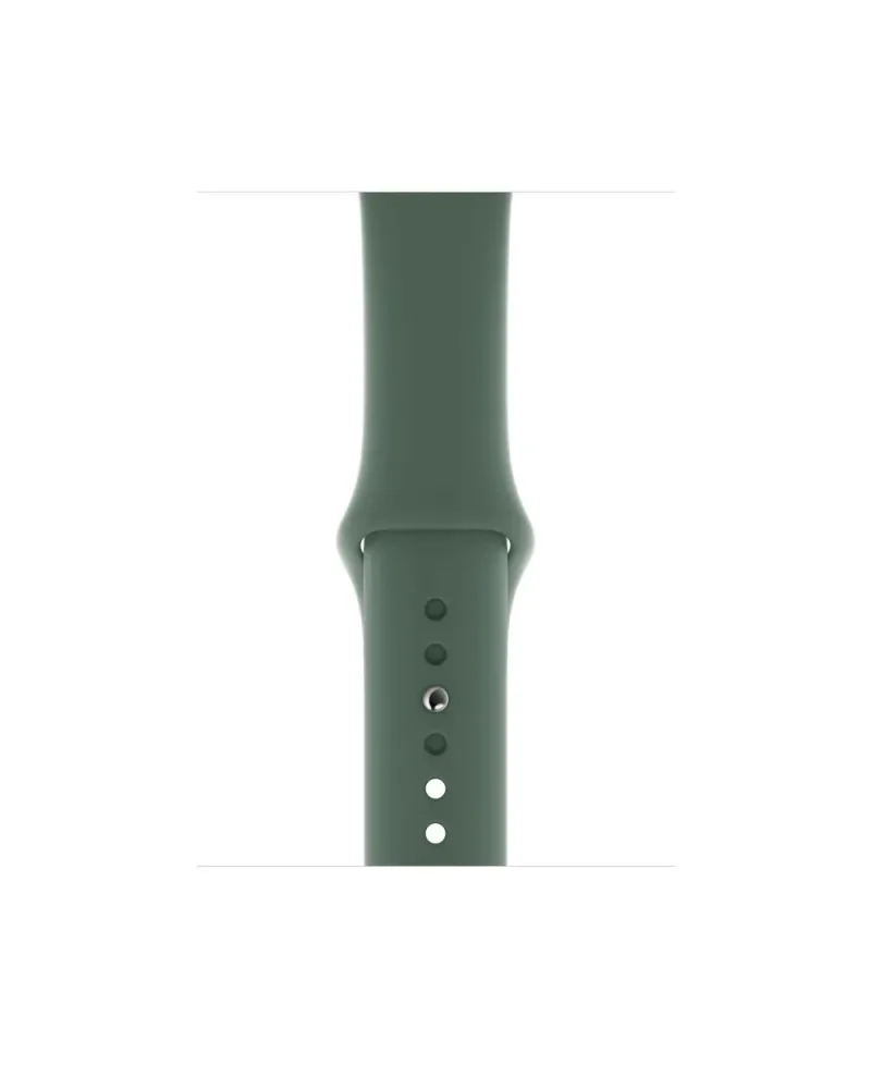 Pine green silicone sport band for smartwatch with adjustable fit holes