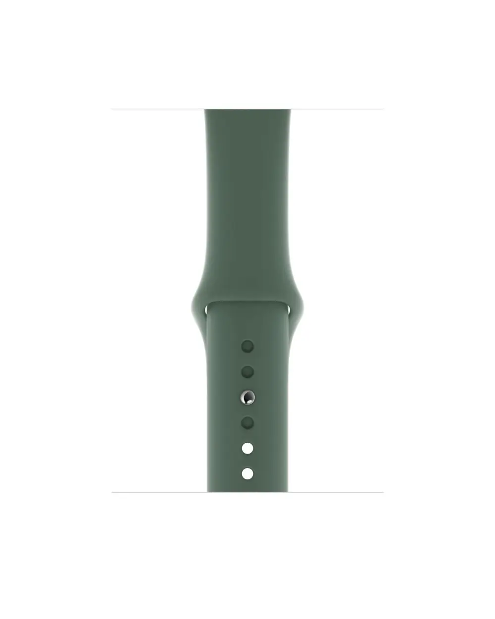 Pine green silicone sport band for smartwatch with adjustable fit holes
