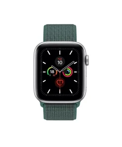 Apple Watch with pine green sport loop band and fitness tracking display