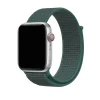 Silver Apple Watch with pine green fabric sport loop band