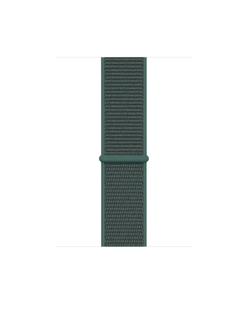 Pine green nylon sport loop watch band with velcro closure