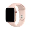 Pink sand sport band smartwatch with digital display and red crown button