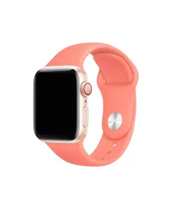 Apple Watch sport band coral pink silicone strap with aluminum case