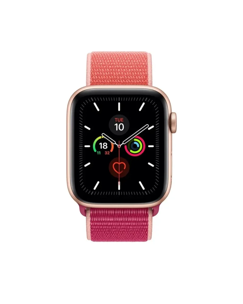 Apple Watch Series 5 rose gold with pomegranate pink sport loop band
