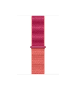 Pink pomegranate sport loop band for smartwatch with burgundy accent