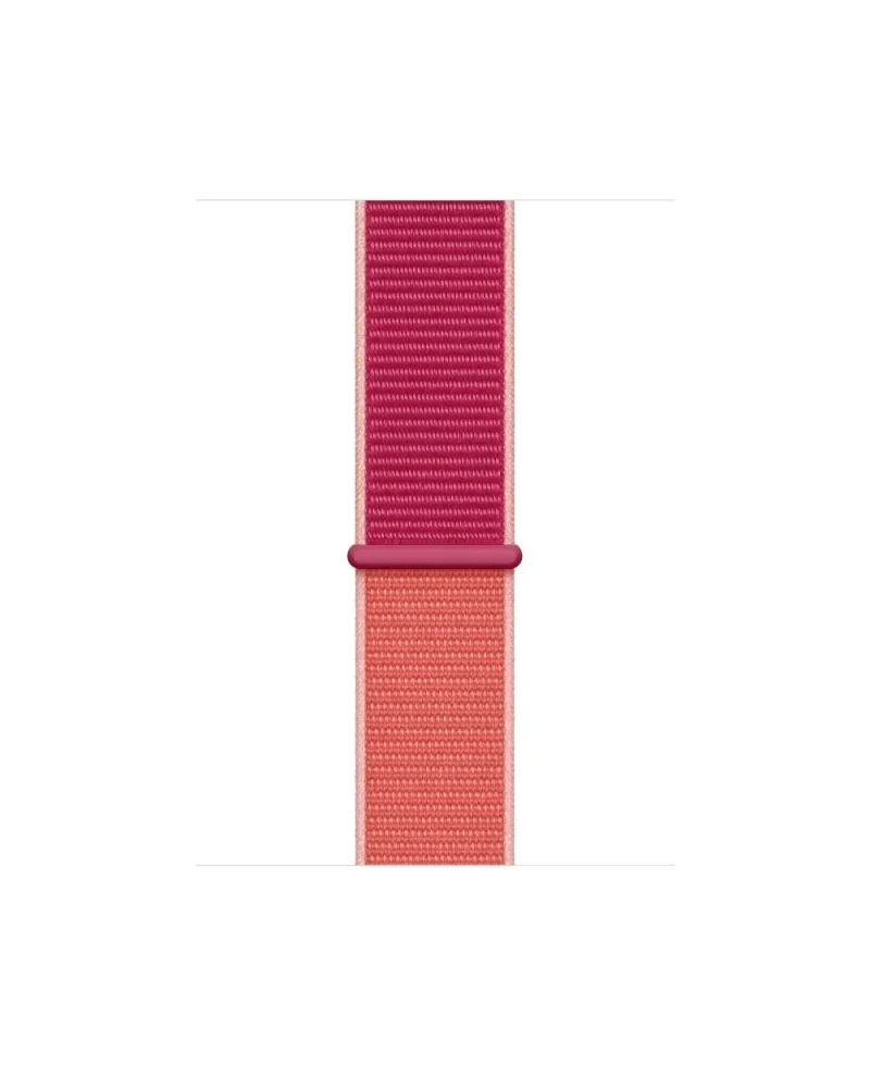 Pink pomegranate sport loop band for smartwatch with burgundy accent