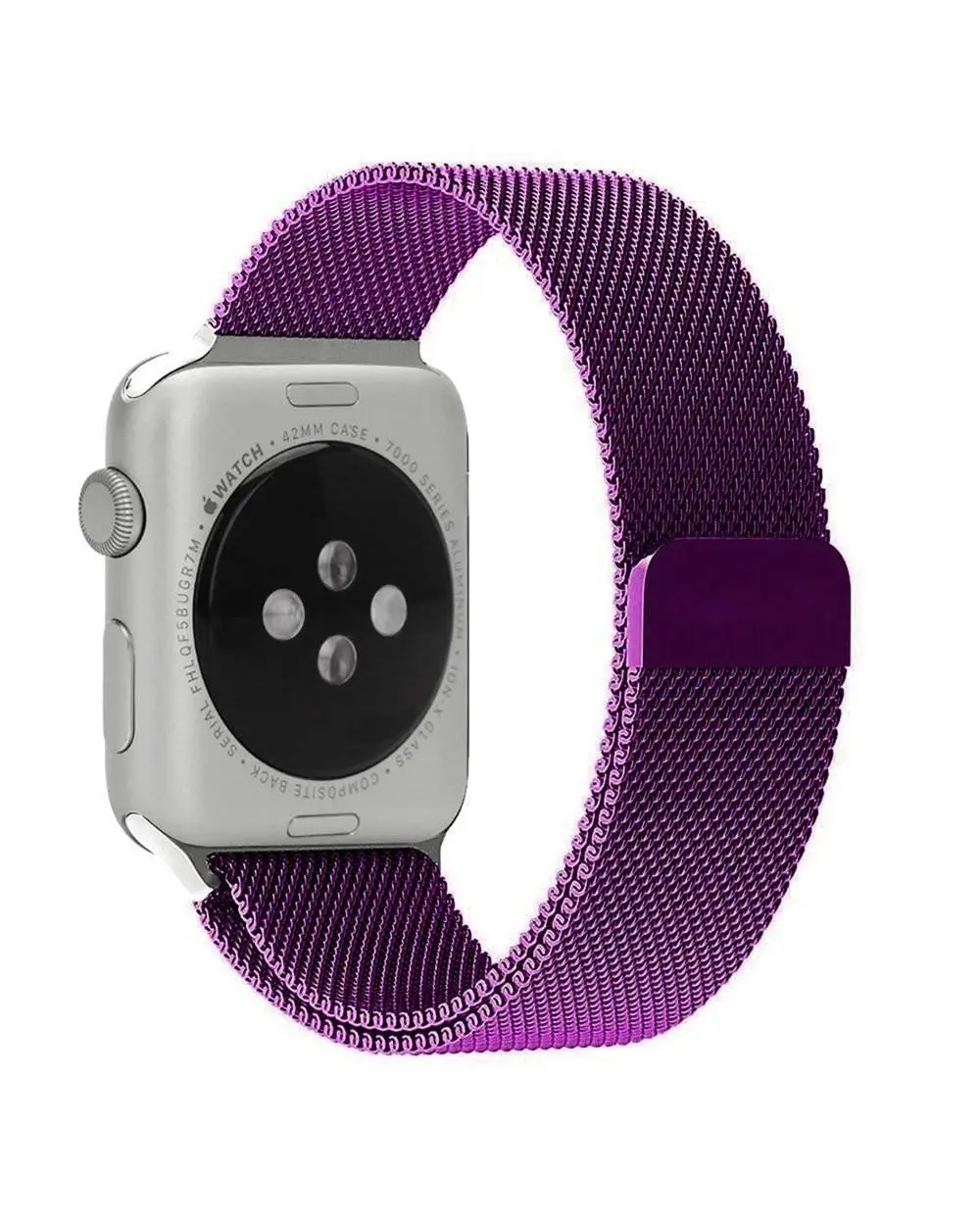 Purple nylon Milanese Loop band for Apple Watch with magnetic closure