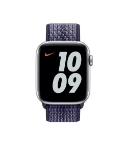 Apple Watch Nike Sport Loop Purple Pulse with digital display showing time