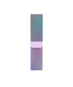 Purple woven Milanese loop watch band with gradient mesh design