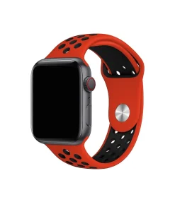 Red and black perforated sport band active smartwatch strap replacement
