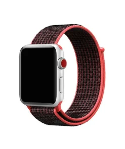 Apple Watch sport loop band red black woven nylon strap