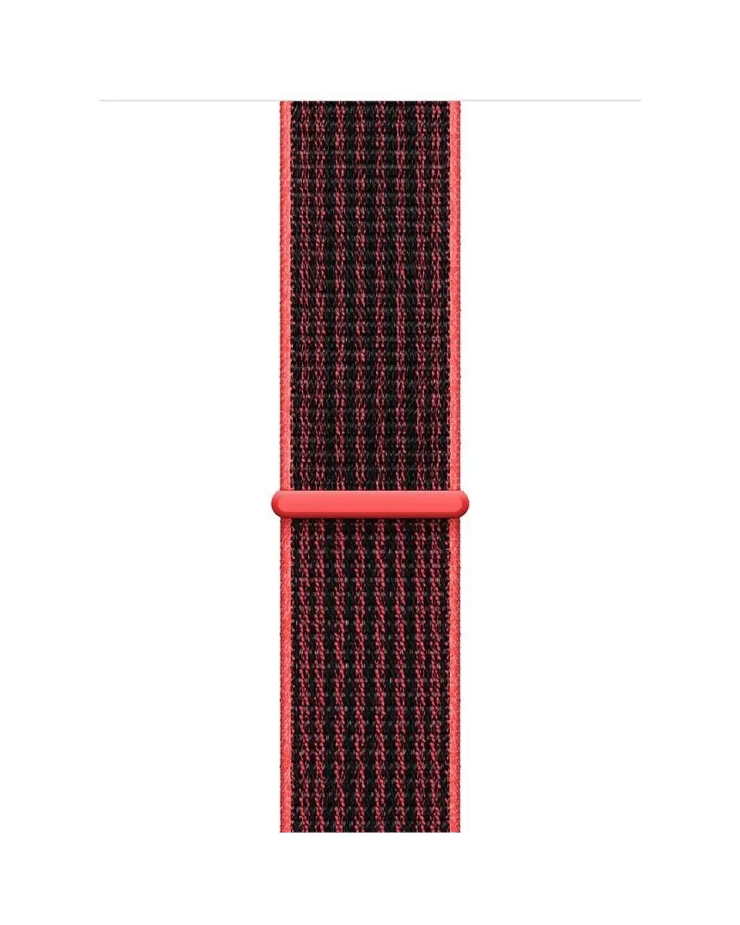 Red black woven sport loop smartwatch band with adjustable strap