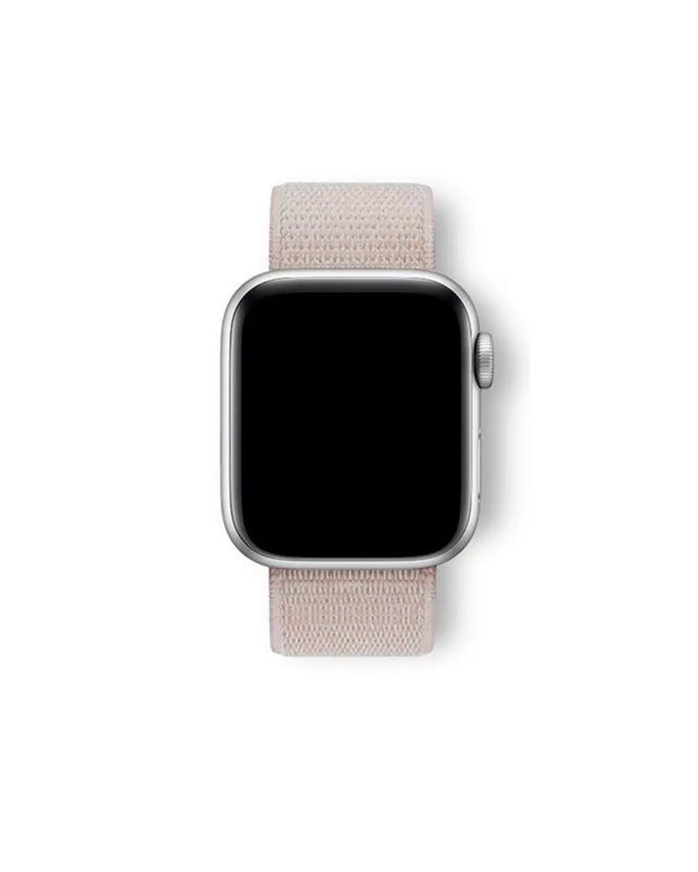 Apple Watch silver aluminum case with rose pink sport loop band