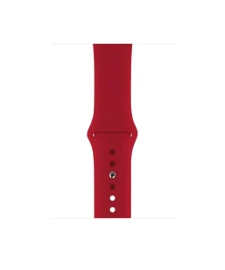 Red sport band for Apple Watch with silicone material and adjustable fit