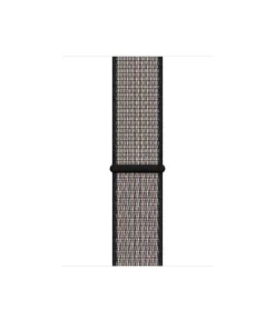 Black woven sport loop watch band with breathable textile material