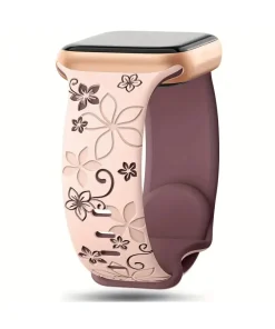 Sakura sport band with floral design in pink and smoky purple colors