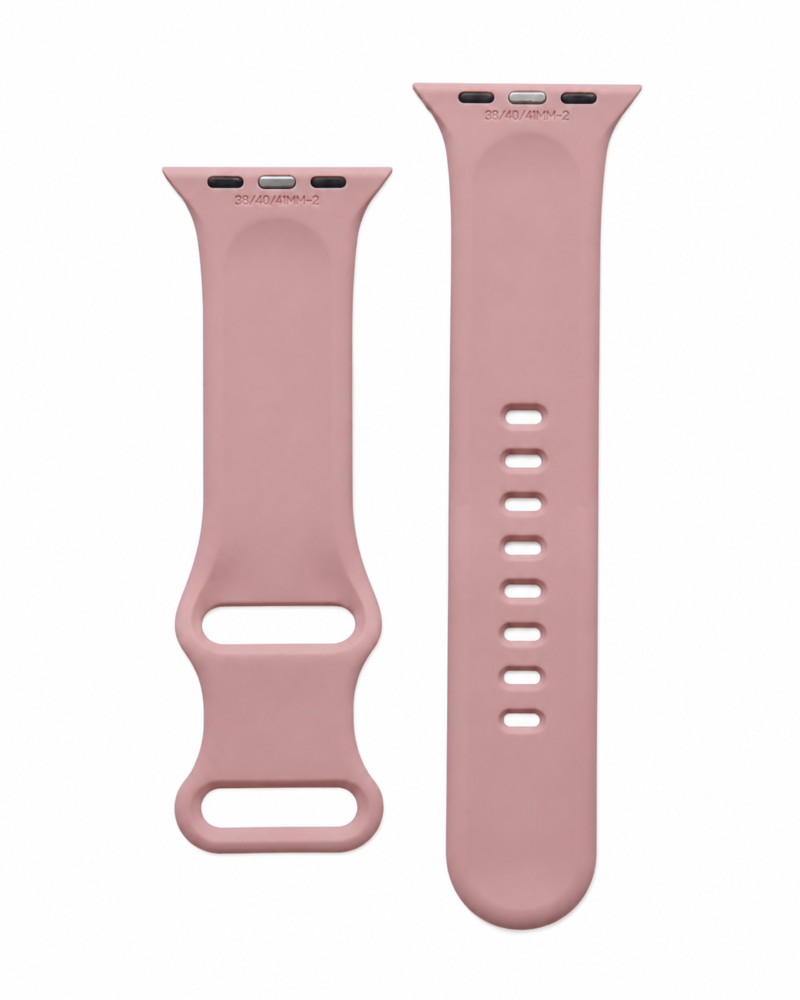 Rose pink sport band for Apple Watch with connector compatibility