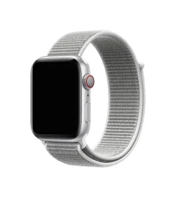 Silver aluminum smartwatch with seashell sport loop band and cellular connectivity