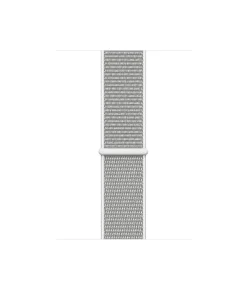 White sport loop woven nylon watch band with seashell color connector