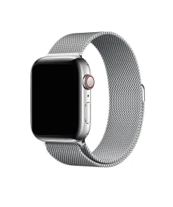 Silver stainless steel Milanese Loop band for Apple Watch