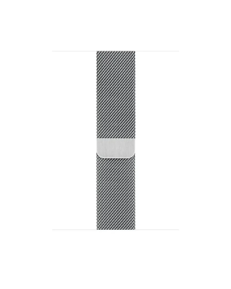 Silver stainless steel Milanese loop watch band with magnetic closure