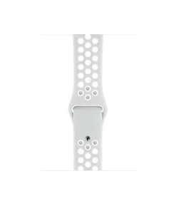 White perforated silicone sport watch band with ventilation holes