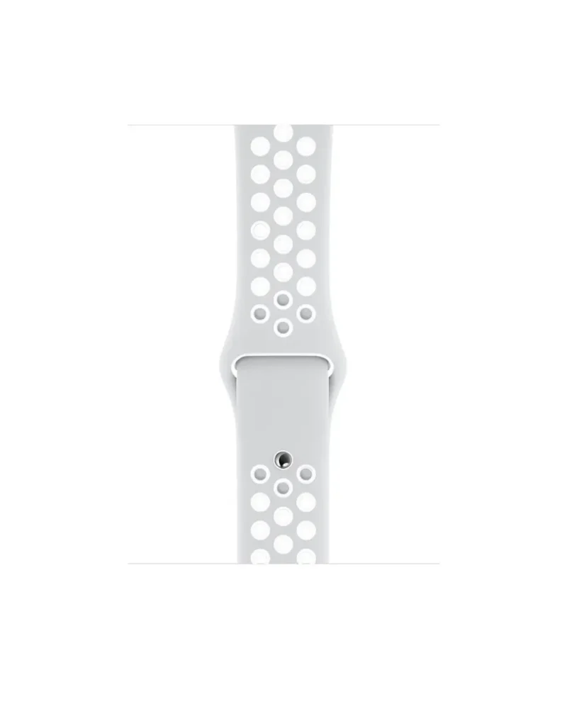 White perforated silicone sport watch band with ventilation holes