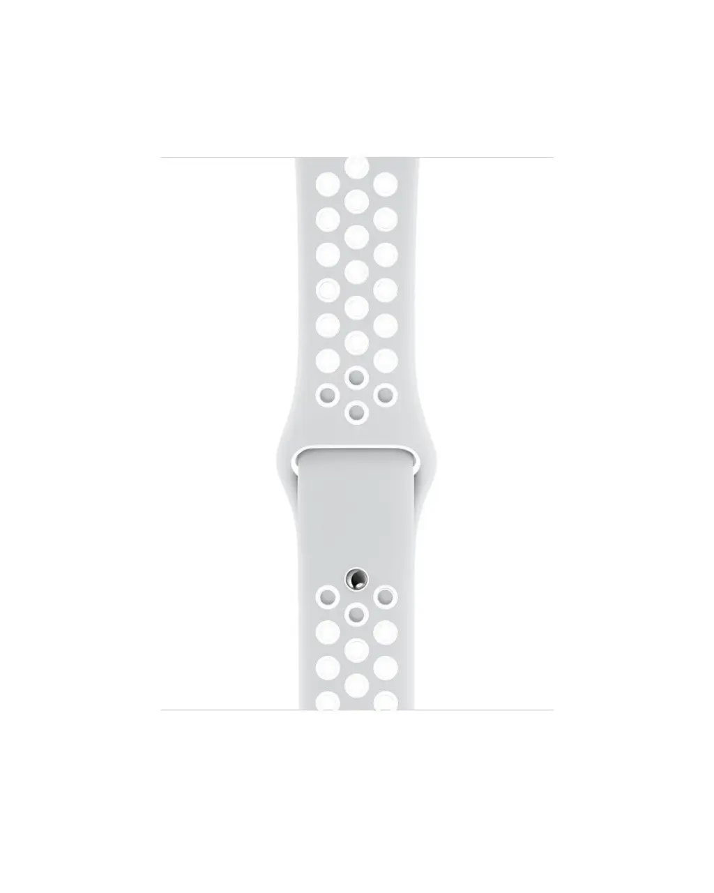 White perforated silicone sport watch band with ventilation holes