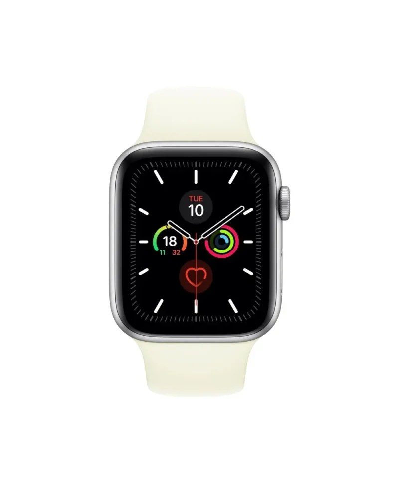 Smartwatch with soft white sport band and digital health display