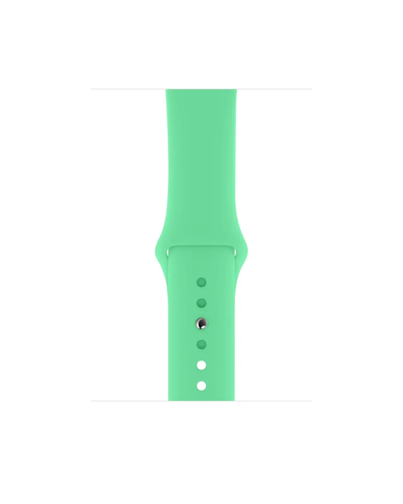 Spearmint green silicone sport band for Apple Watch with adjustable sizing