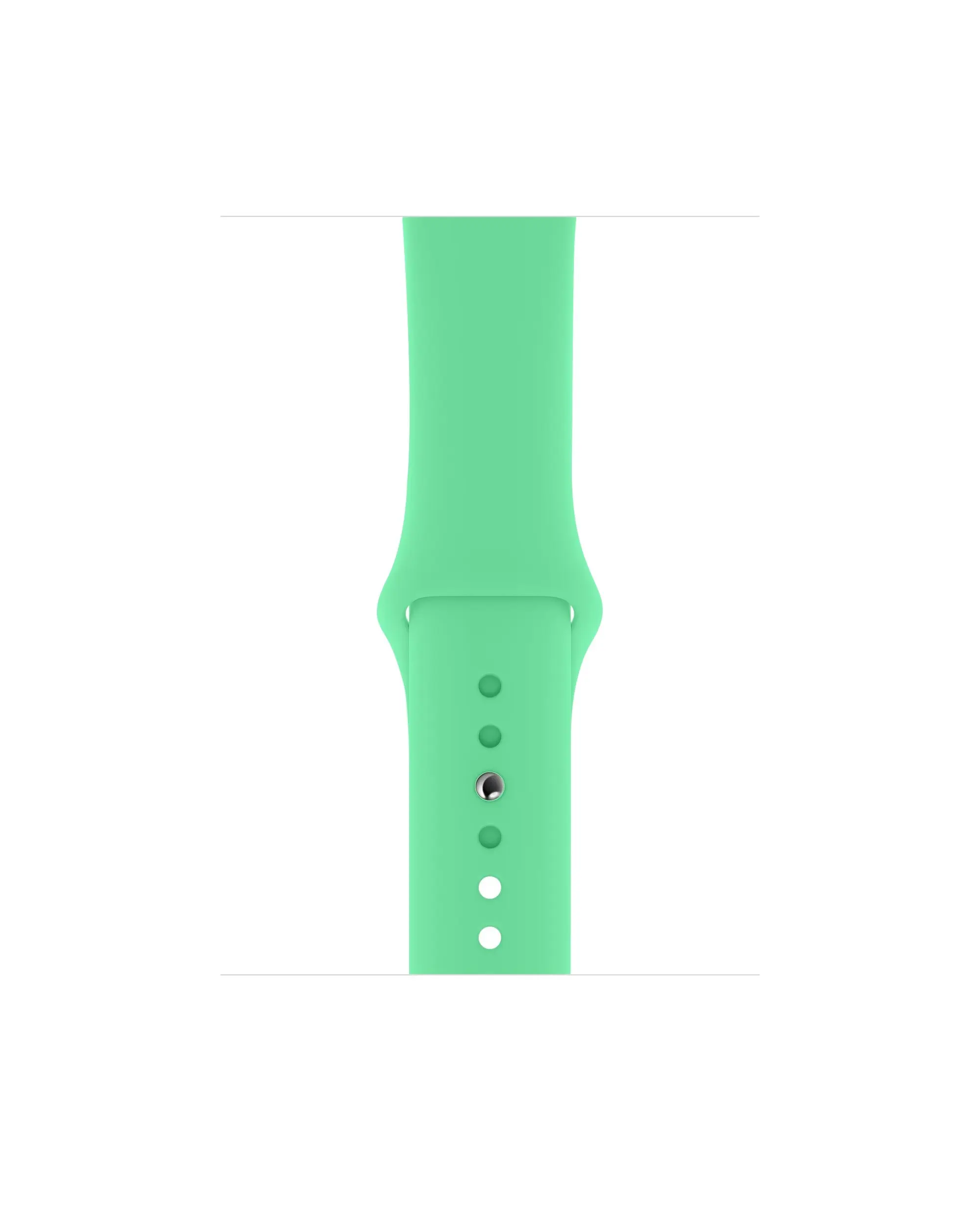 Spearmint green silicone sport band for Apple Watch with adjustable sizing
