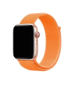 Apple Watch with spicy orange sport loop band and rose gold case