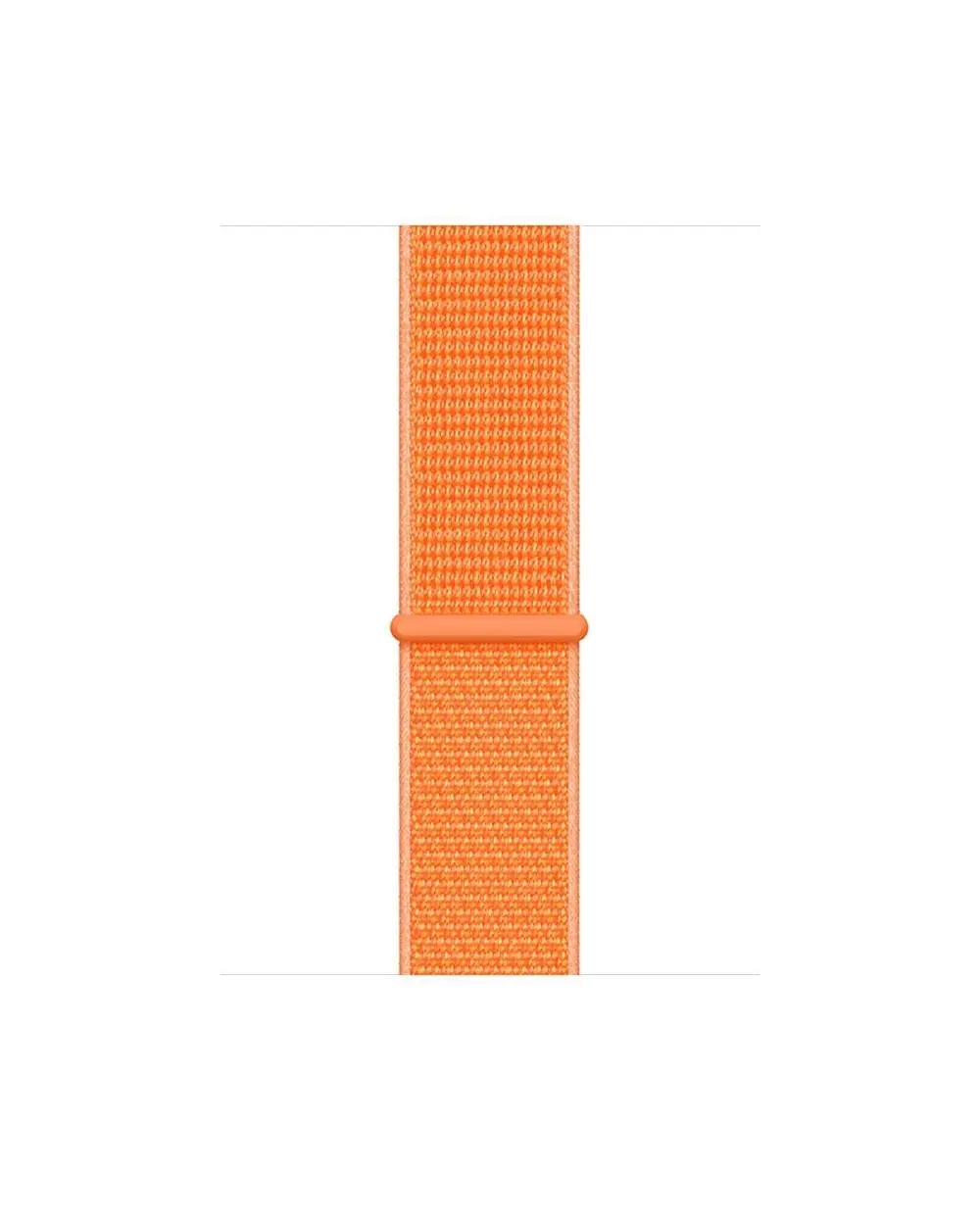Orange sport loop watch band with woven fabric material texture