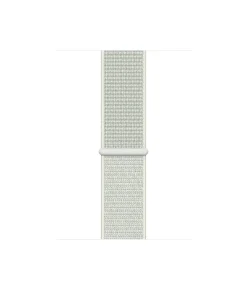 Cream woven fabric sport loop smartwatch band with adjustable closure
