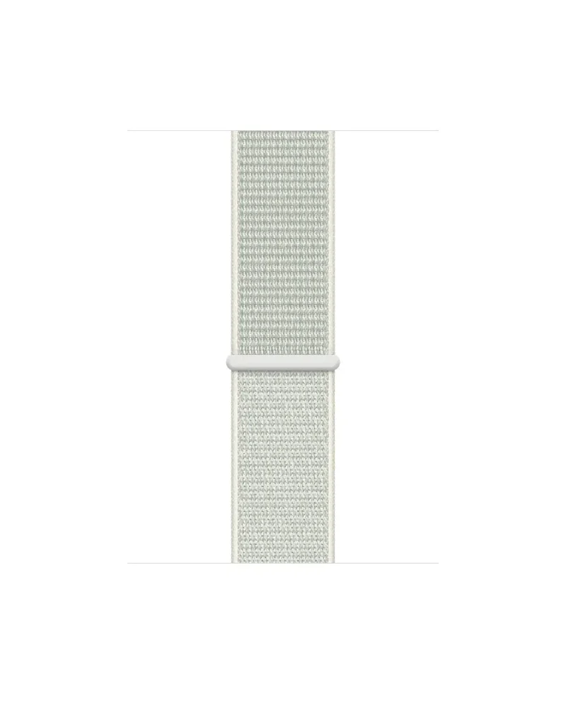 Cream woven fabric sport loop smartwatch band with adjustable closure