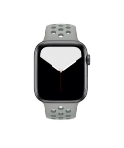 Apple Watch Nike Sport band Spruce Fog with perforated design and black case