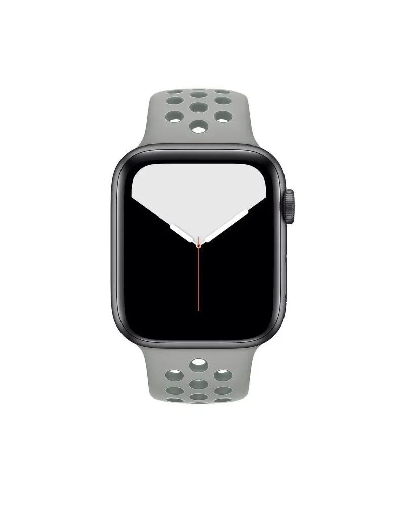 Apple Watch Nike Sport band Spruce Fog with perforated design and black case