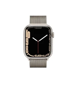 Silver stainless steel Apple Watch with Milanese loop mesh band