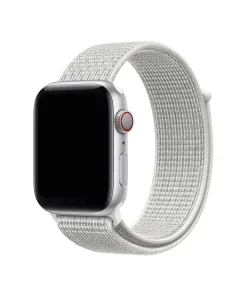 Apple Watch silver aluminum case with summit white sport loop band