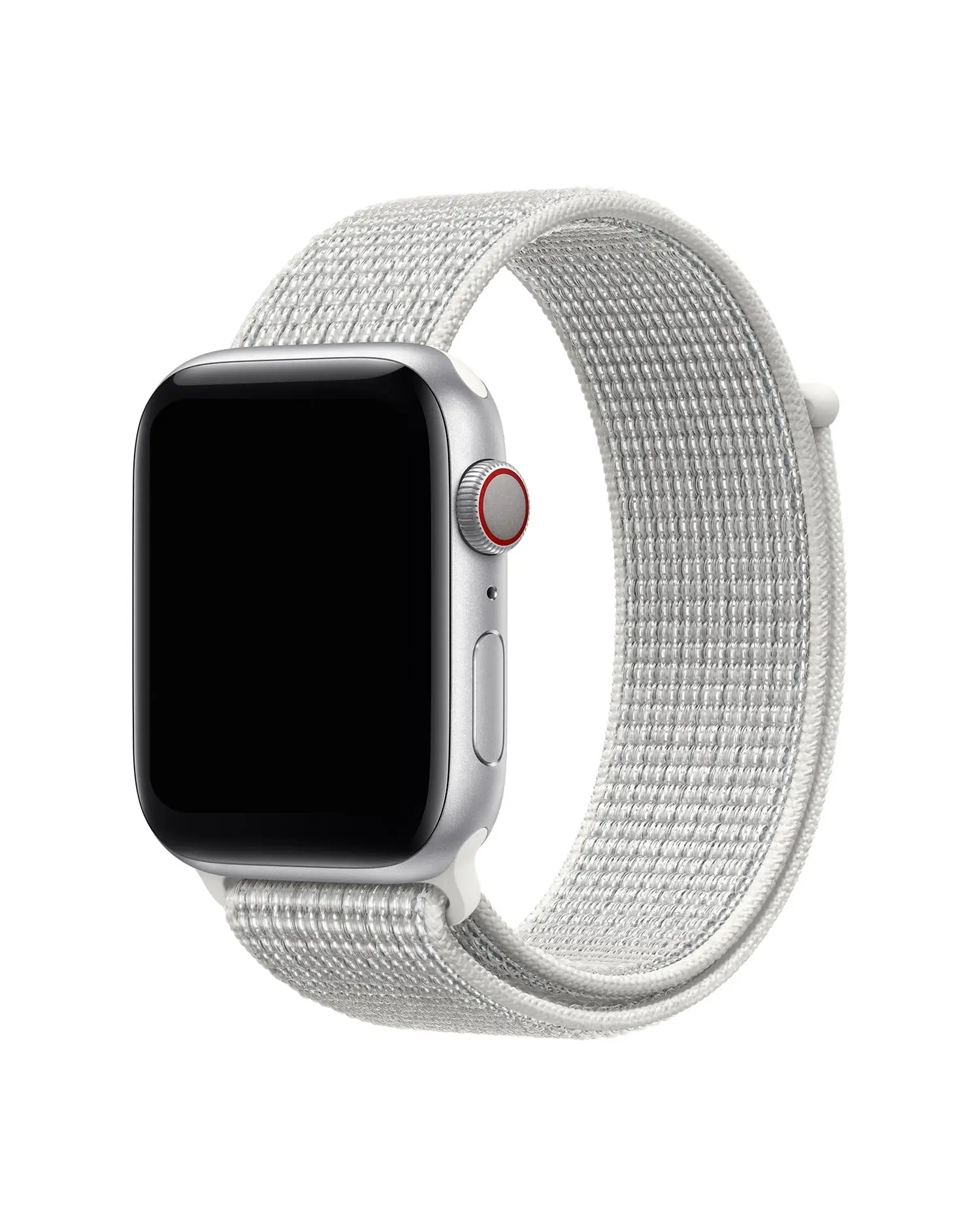 Apple Watch silver aluminum case with summit white sport loop band