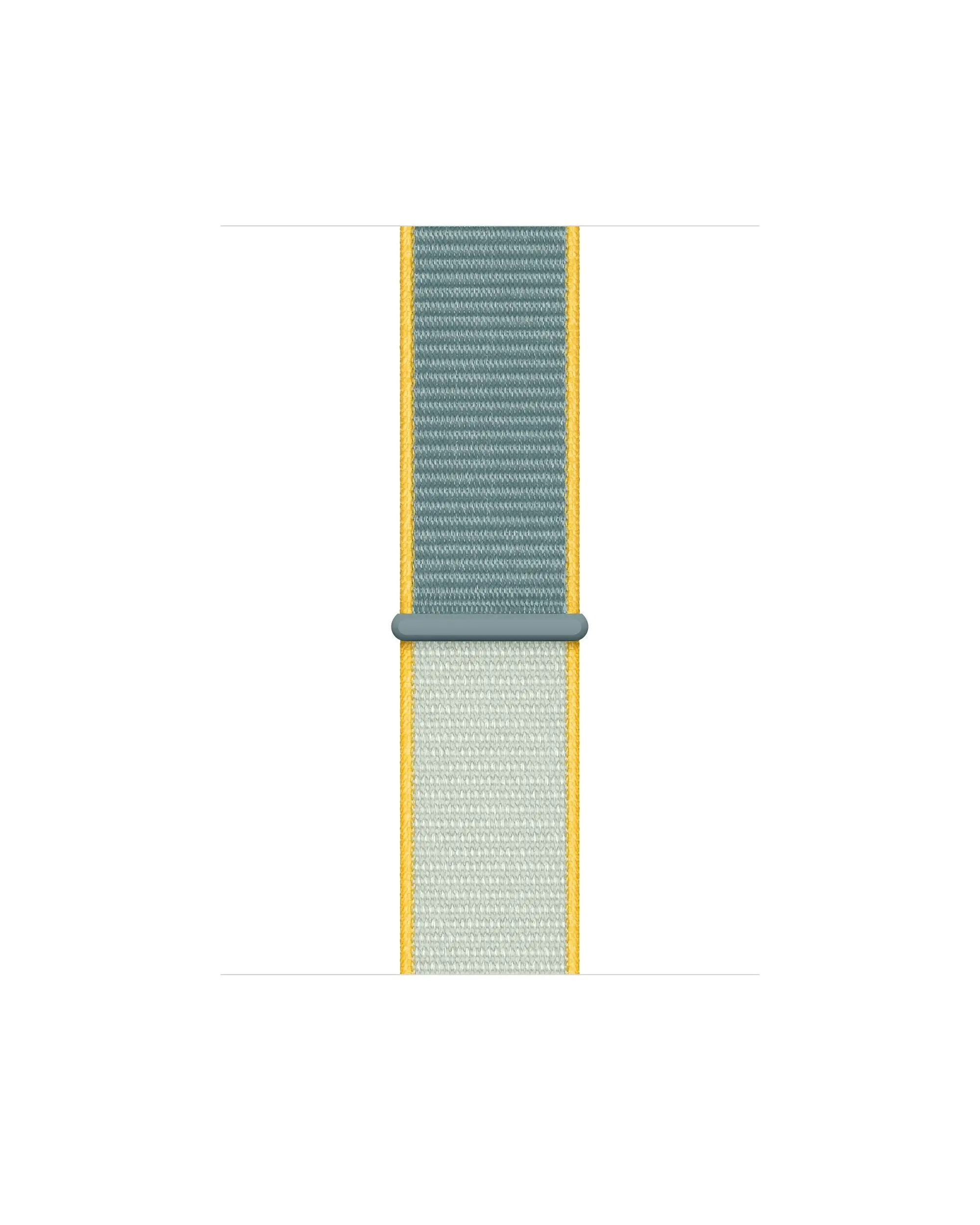 Yellow and gray woven sport loop watch band with adjustable strap
