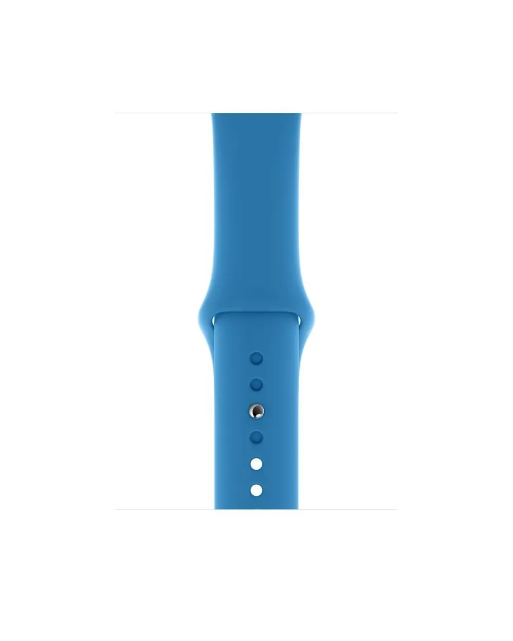Blue silicone sport watch band with adjustable fit and ventilation holes