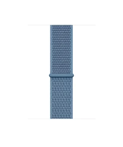 Blue woven sport loop smartwatch band with textured fabric strap