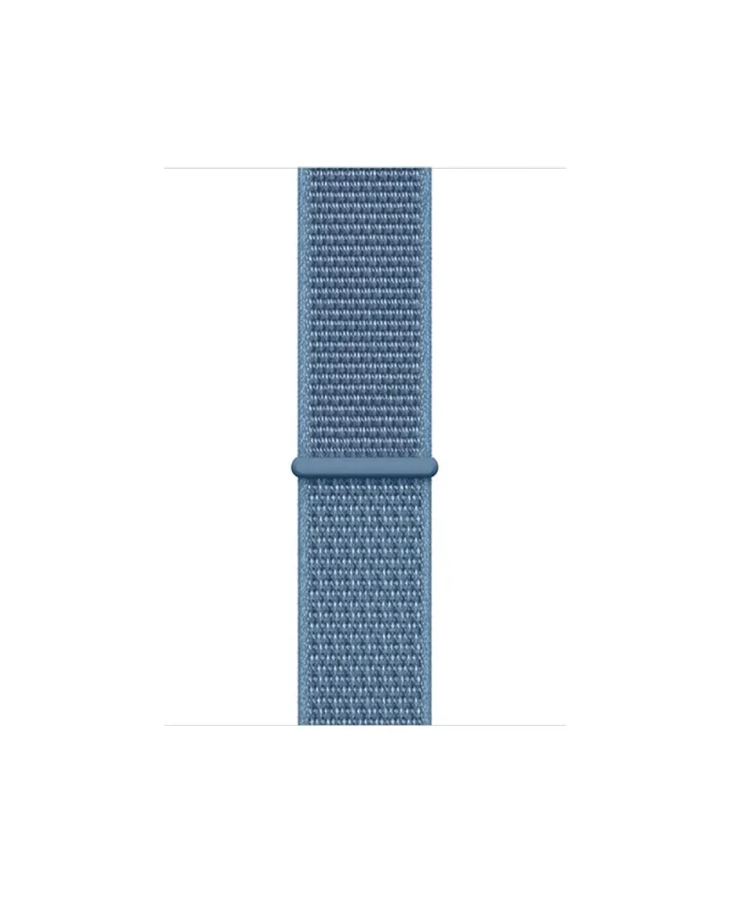Blue woven sport loop smartwatch band with textured fabric strap