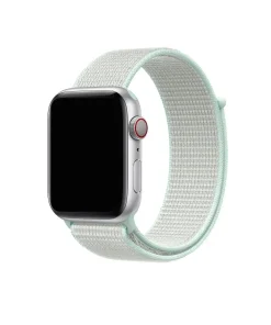 Apple Watch silver aluminum with teal sport loop band