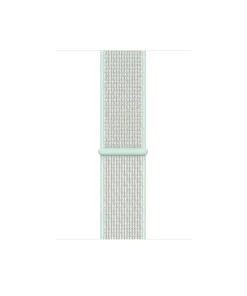 Teal sport loop watch band with woven nylon material and adjustable closure