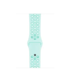 Teal tint sport watch band with perforated holes design, active style