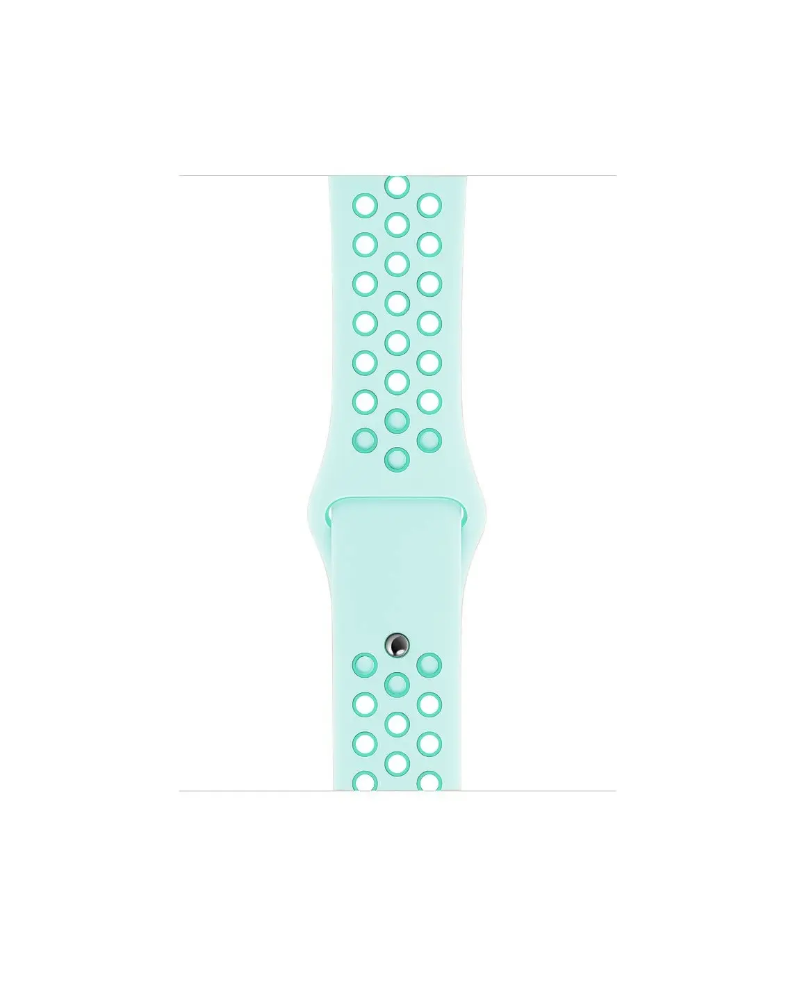 Teal tint sport watch band with perforated holes design, active style