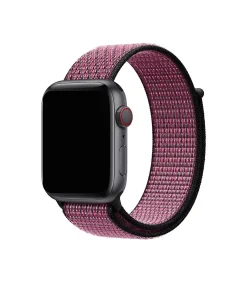 Apple Watch with True Berry fabric sport loop band, space gray case
