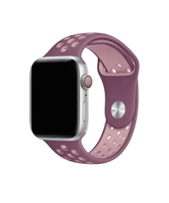 Violet and soft pink sport band for Apple Watch with perforated design